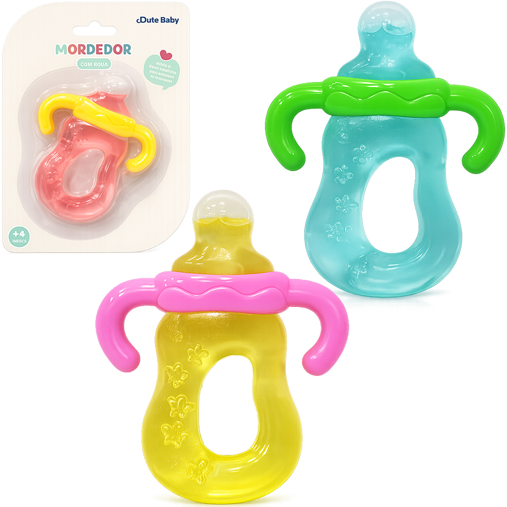 MORDEDOR BABY MAMADEIRA DE PVC COM AGUA 10,5X8,5CM 