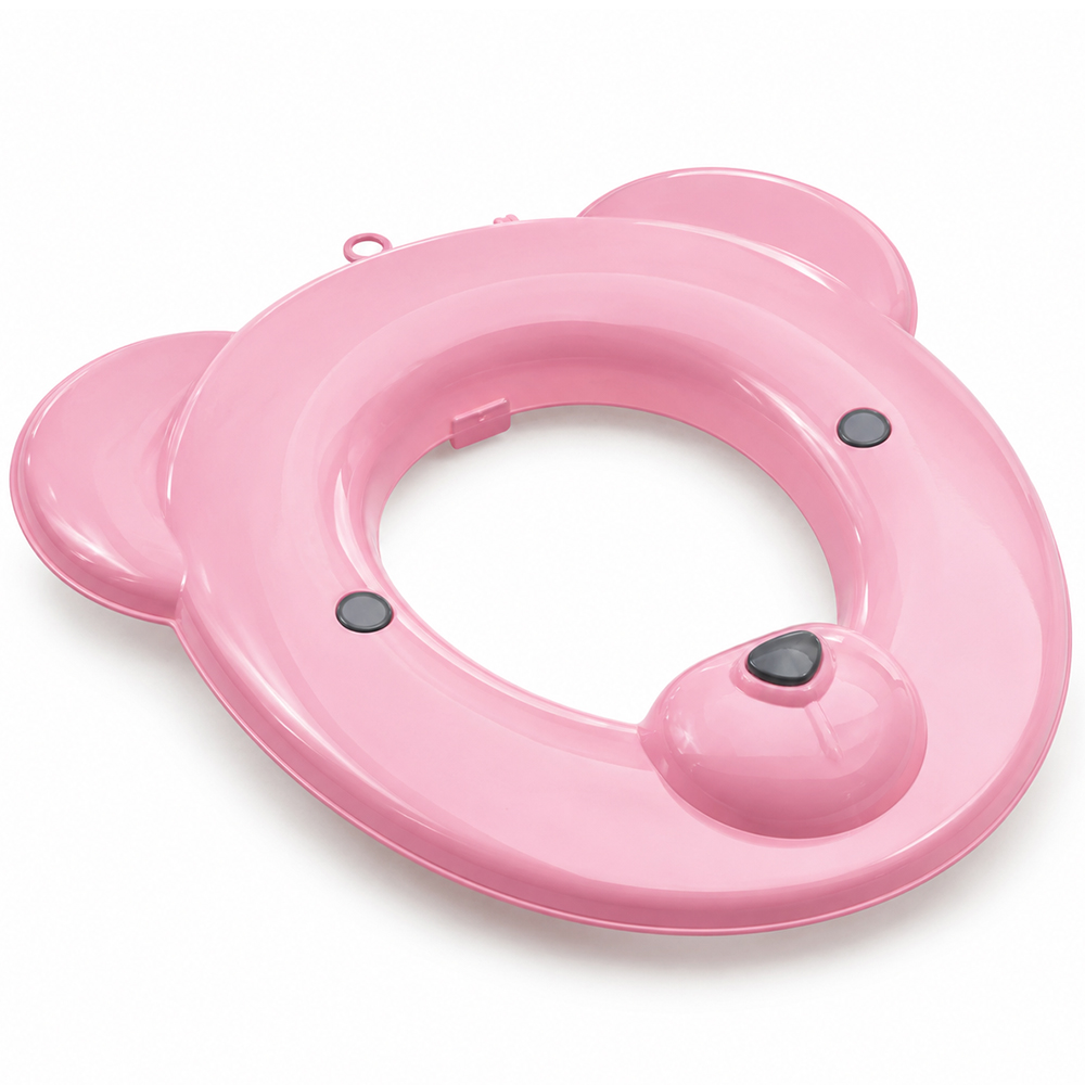 ASSENTO REDUTOR SANITARIO INFANTIL DE PLASTICO ADOLETA BEBE URSO ROSA 31,5X31CM