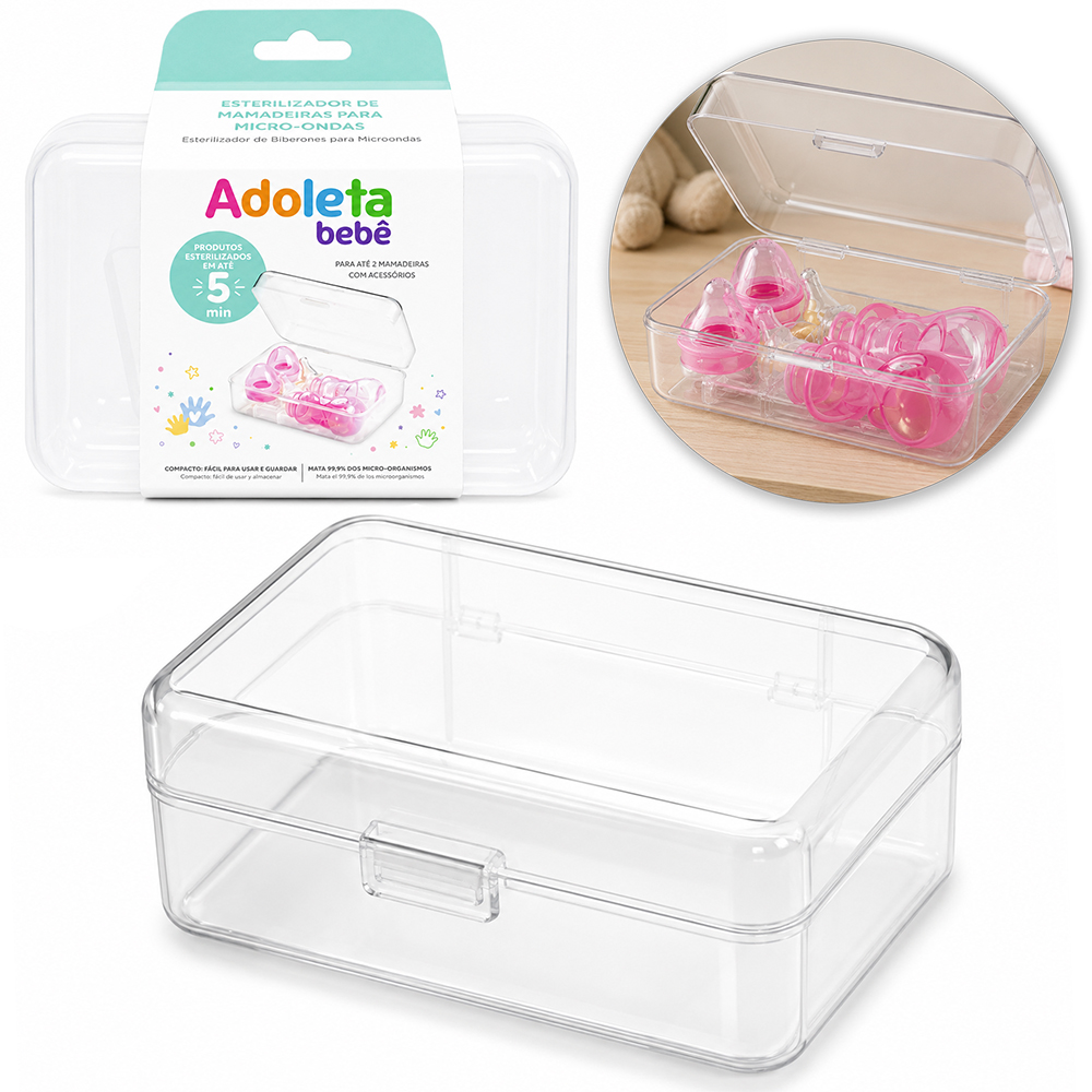 ESTERILIZADOR DE MAMADEIRA PARA MICROONDAS ADOLETA BEBE 1,5L 21X15X9,5CM