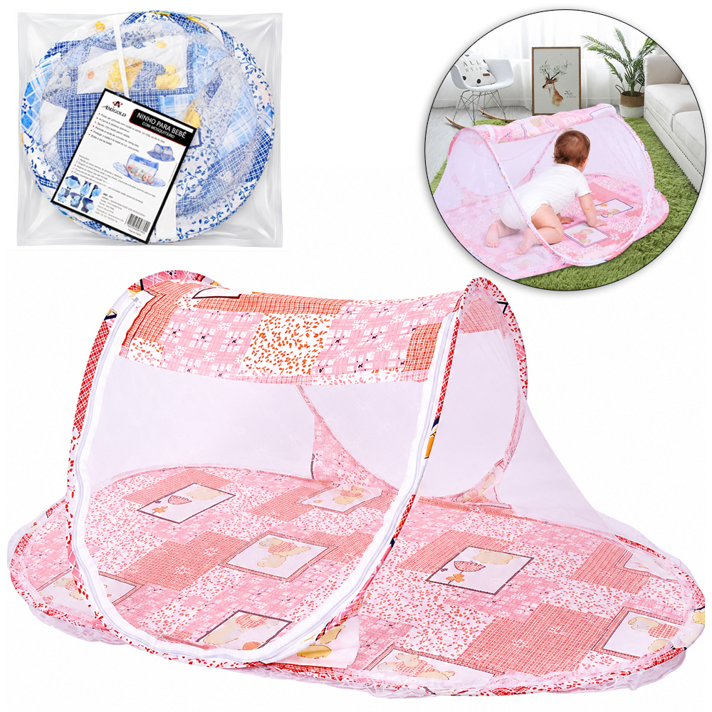 NINHO P/BEBE COM MOSQUETEIRO DE POLIESTER 105X65CM