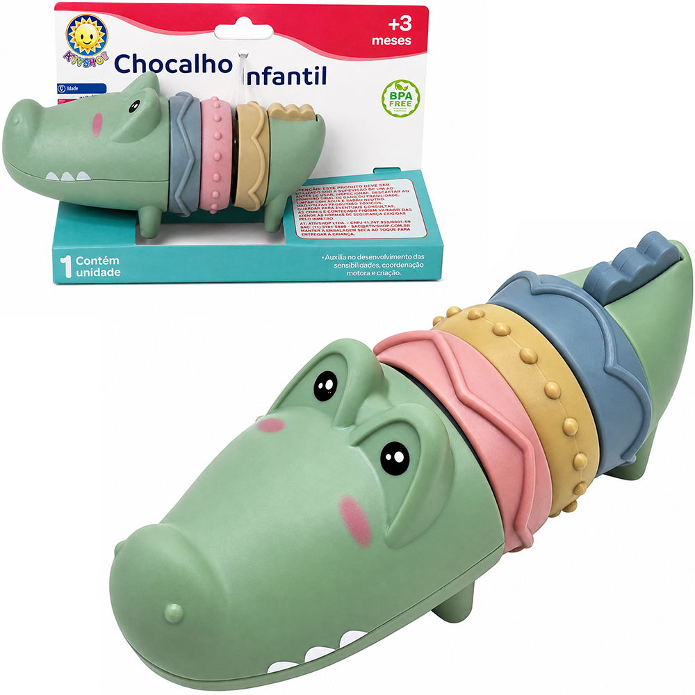 CHOCALHO BABY DIVERTIDO JACARE 