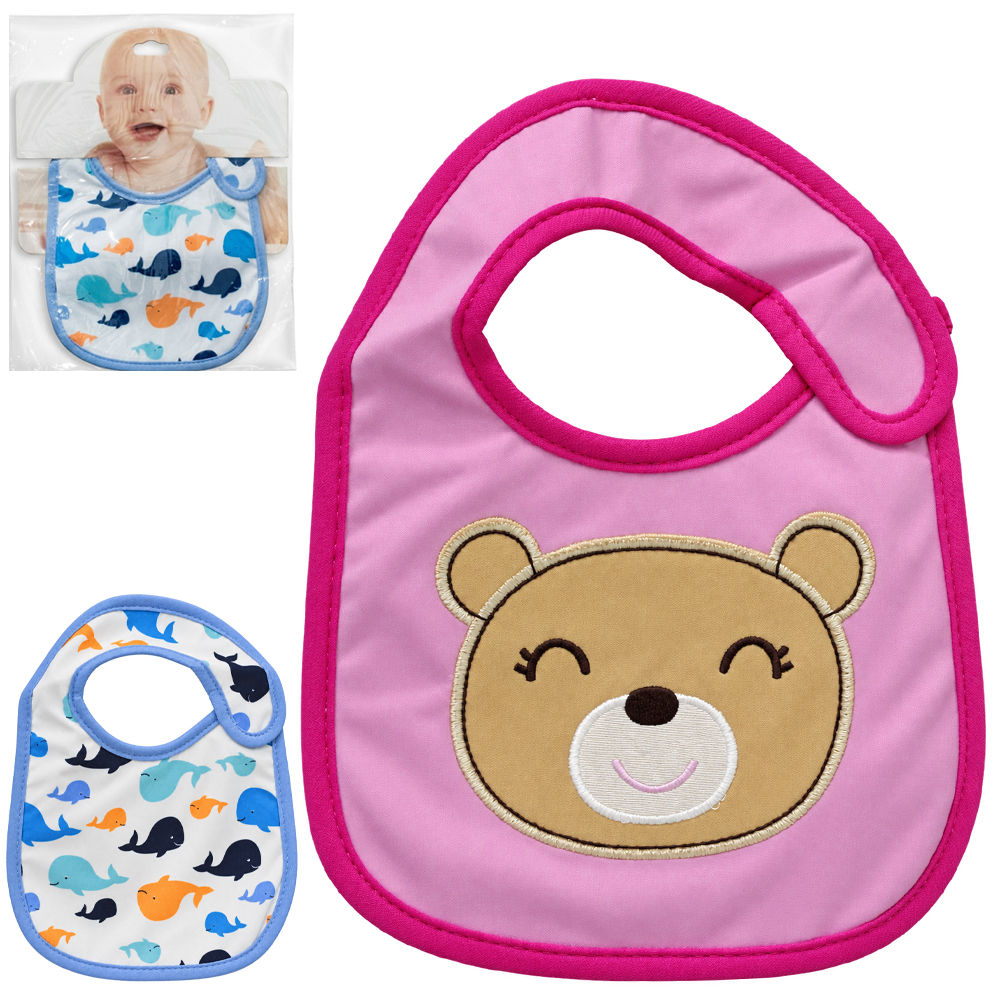 BABADOR DE POLIESTER BORDADO COM VELCRO 24,5X19CM 