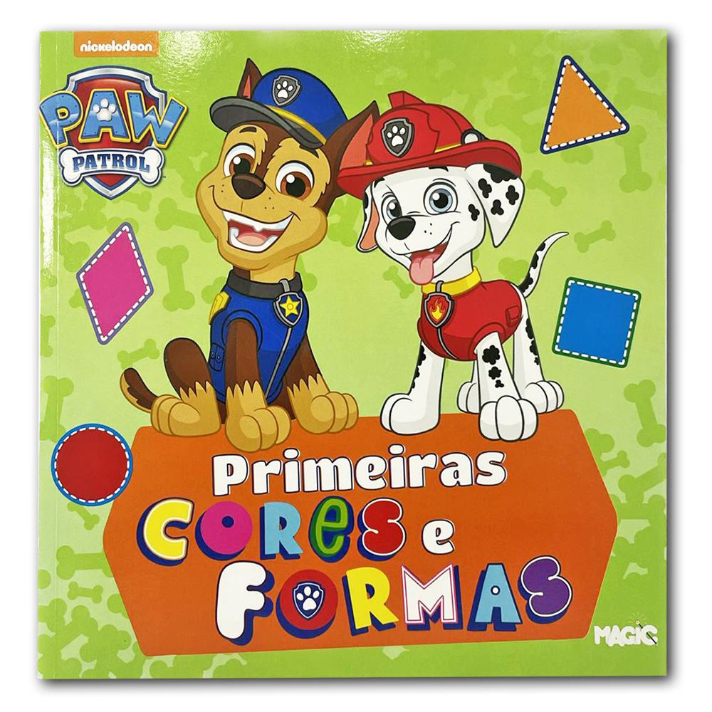 LIVRO PATRULHA CANINA PRIMEIRAS CORES E FORMAS 16 PAGINAS 24,5X24,5CM