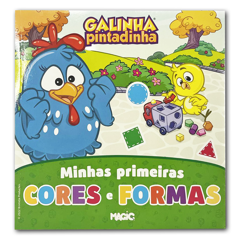 LIVRO GALINHA PINTADINHA MINHAS PRIMEIRAS CORES E FORMAS 16 PAGINAS 24,5X24,5CM