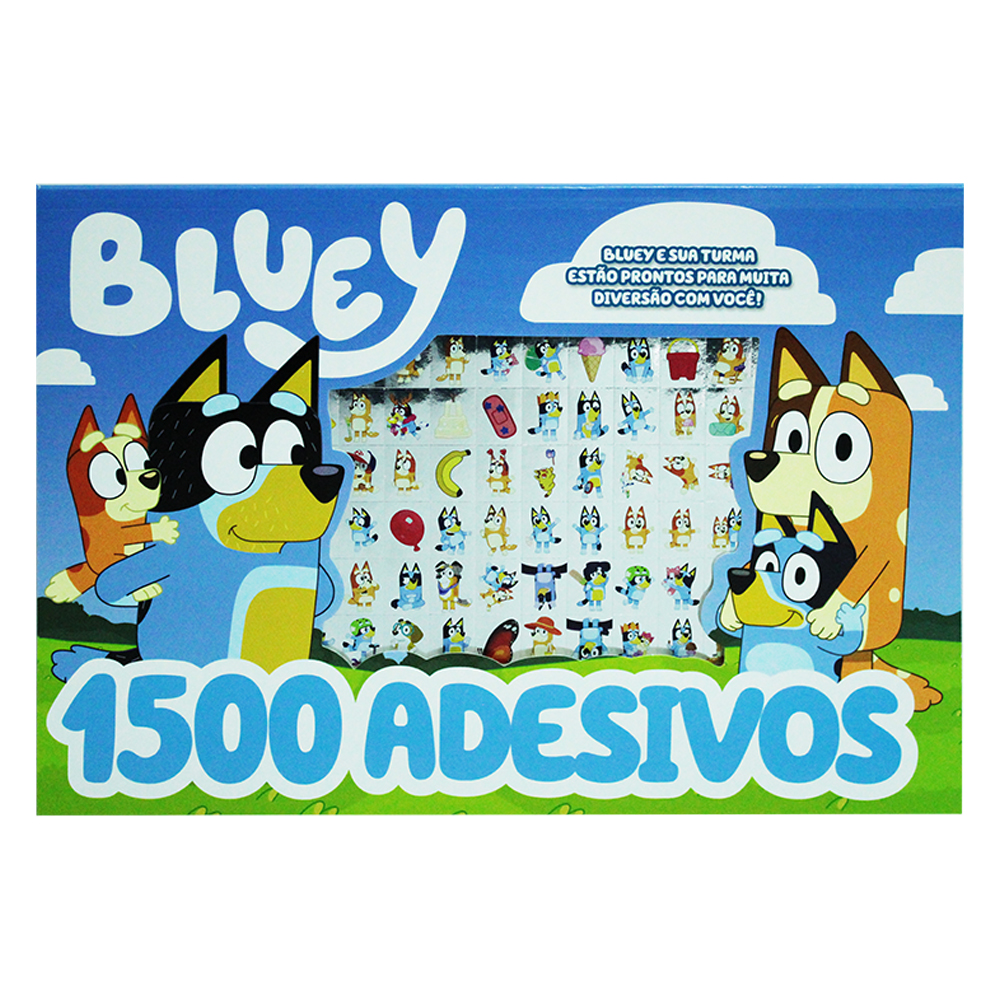 LIVRO 1500 ADESIVOS E PARA COLORIR BLUEY 8 PAGINAS 30X22CM 