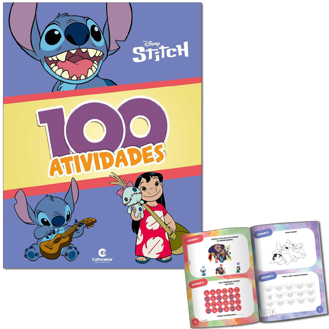 LIVRO 100 ATIVIDADES STITCH 48 PAGINAS 27X20CM