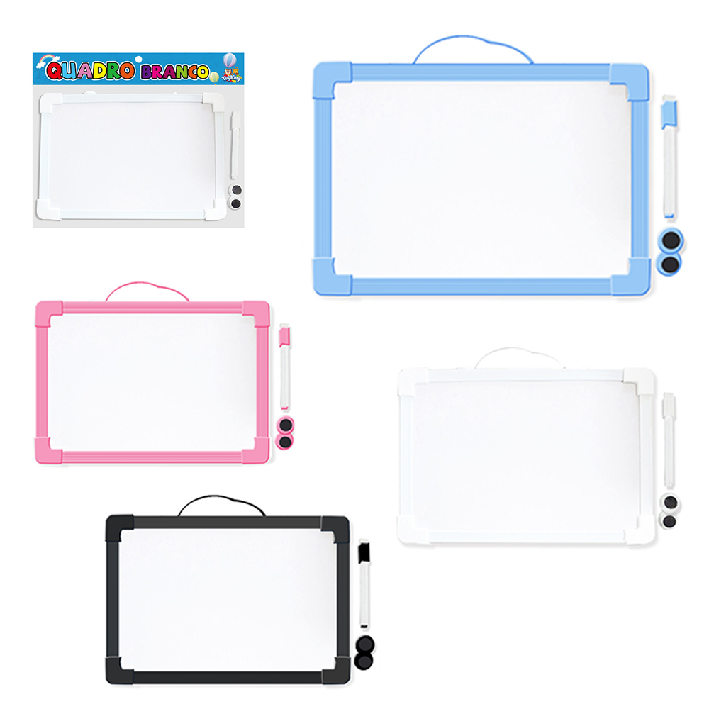 QUADRO / LOUSA BRANCA MAGNETICA 50X35CM COM 2 IMAS + CANETA COM APAGADOR