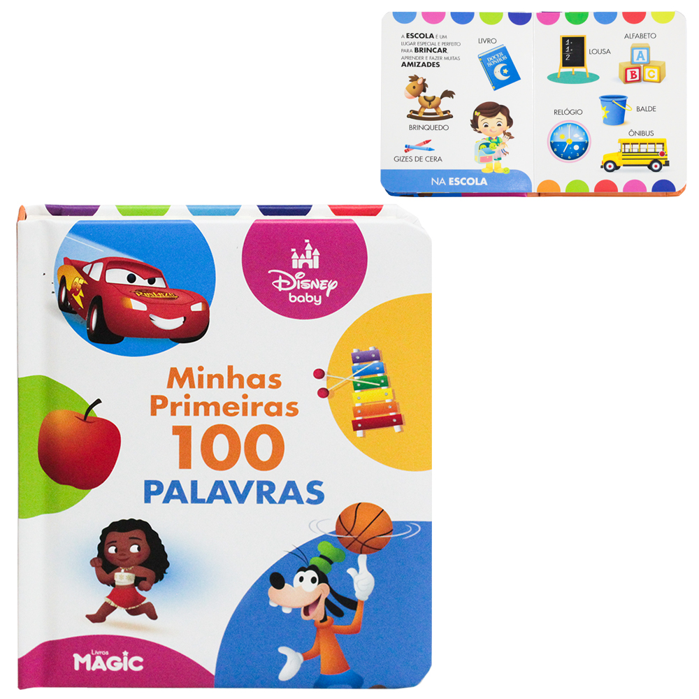 LIVRO DISNEY BABY MINHAS PRIMEIRAS 100 PALAVRAS 24 PAGINAS 15,5X12,5CM