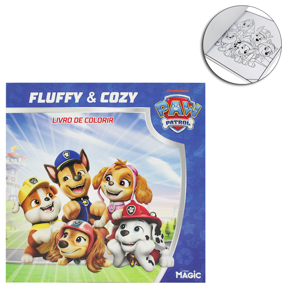 LIVRO FLUFFY & COZY PARA COLORIR PATRULHA CANINA 24 PAGINAS 24X24CM