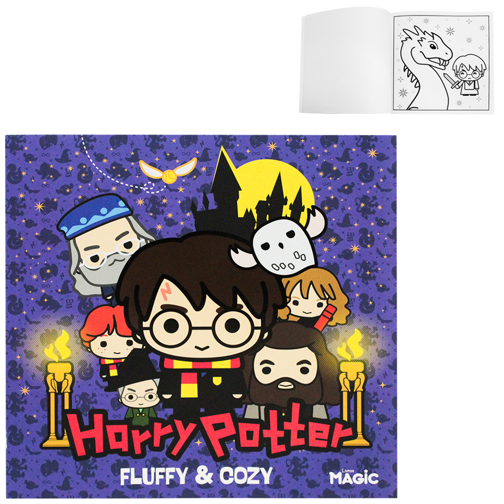LIVRO FLUFFY & COZY PARA COLORIR HARRY POTTER 24 PAGINAS 24X24CM