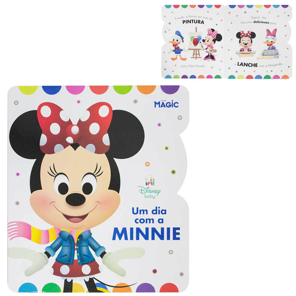 LIVRO RECORTADO DISNEY BABY UM DIA COM A MINNIE 10 PAGINAS 21,5X19CM