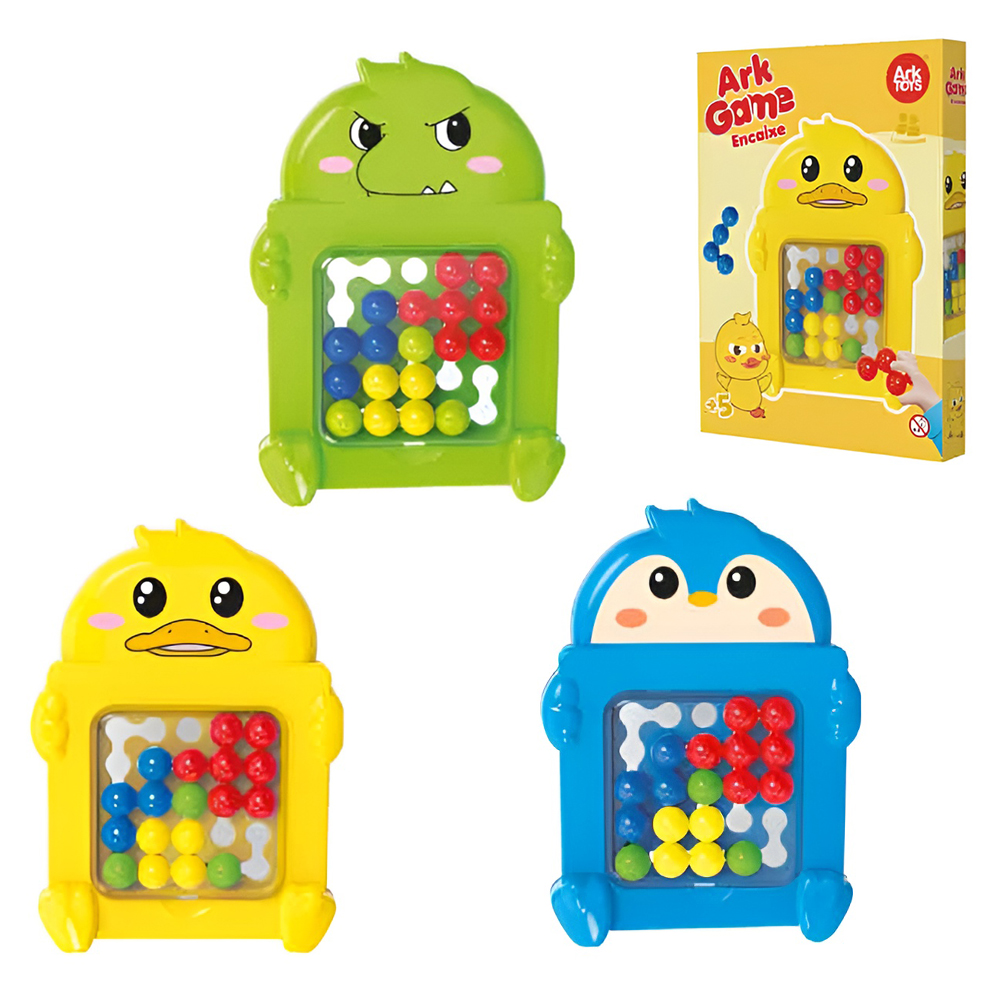 JOGO DE ENCAIXE COM TABULEIRO + TAMPA BICHINHOS ARK GAME 20X14X2,5CM