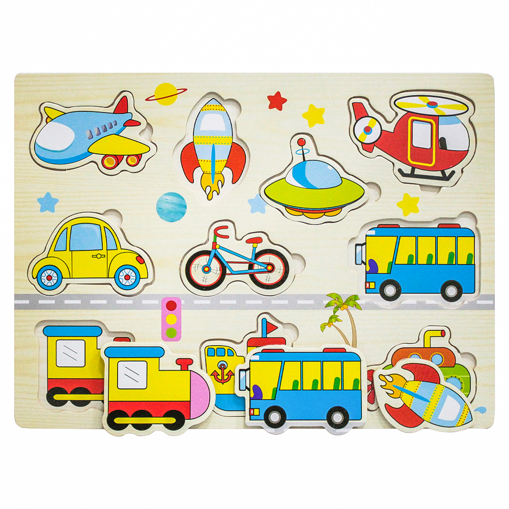 TABULEIRO DIDATICO EDUCATIVO DE ENCAIXE DE MADEIRA 30X22,5CM