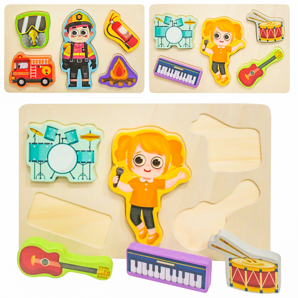 TABULEIRO DIDATICO EDUCATIVO DE ENCAIXE DE MADEIRA 18X11CM