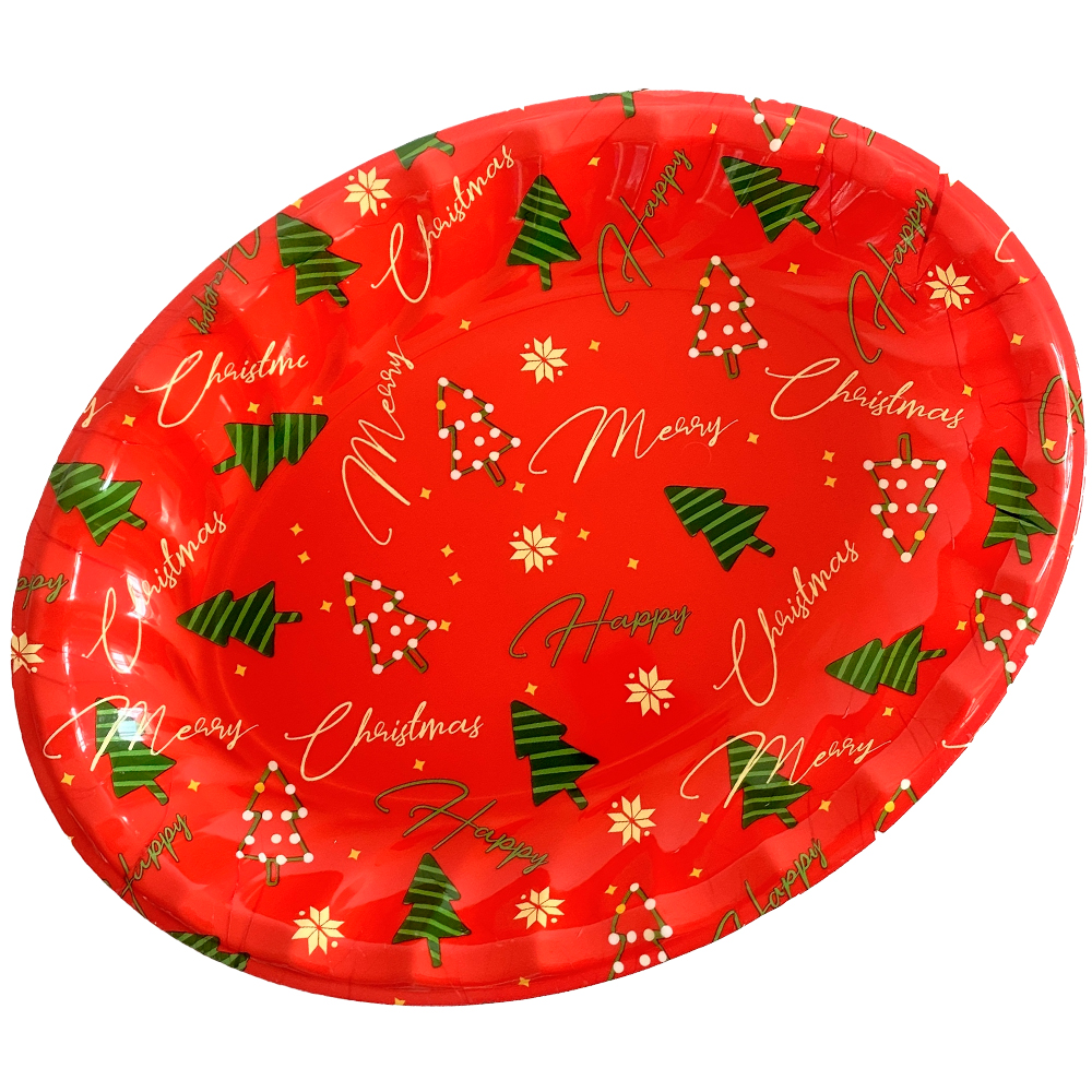 BANDEJA DE PLASTICO OVAL FIGURAS NATALINAS 36X27,5CM