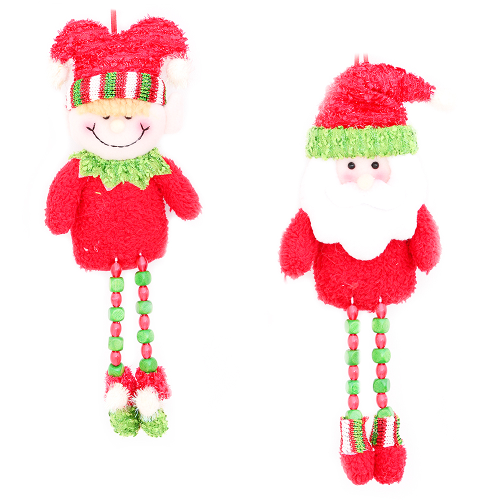 PENDENTE PAPAI NOEL / DUENDE COM PERNAS DE MICANGAS 23CM