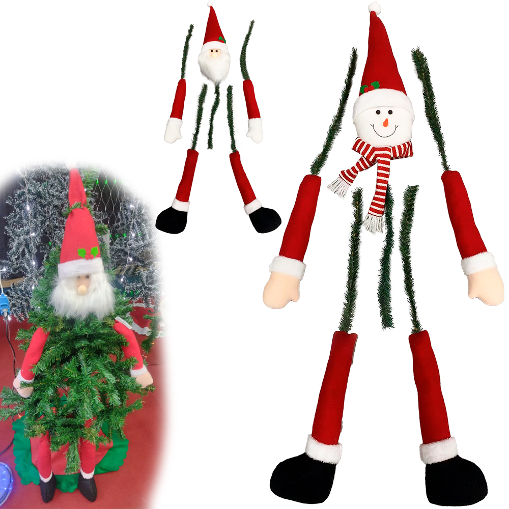 PAPAI NOEL / BONECO DE NEVE CONJUNTO DE PARTES PARA ARVORE 5 PECAS