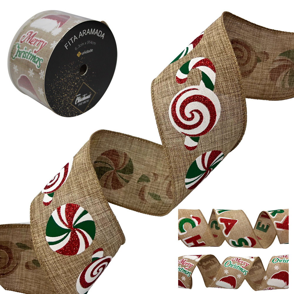 FITA ARAMADO KRAFT NATALINO PREMIUM 6,3X914CM DP PLAY