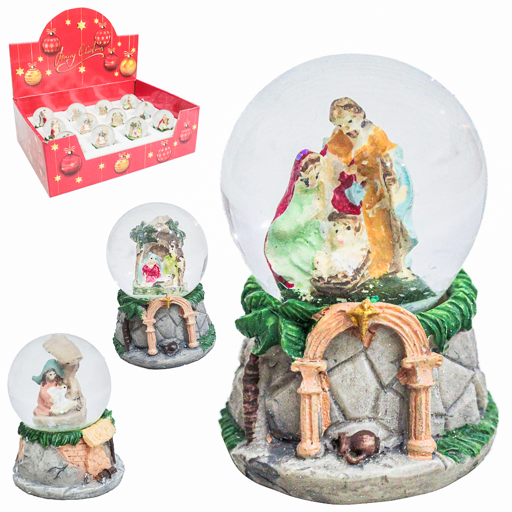 CUPULA DE VIDRO COM PRESEPIO DE RESINA 6,8X4,5CM