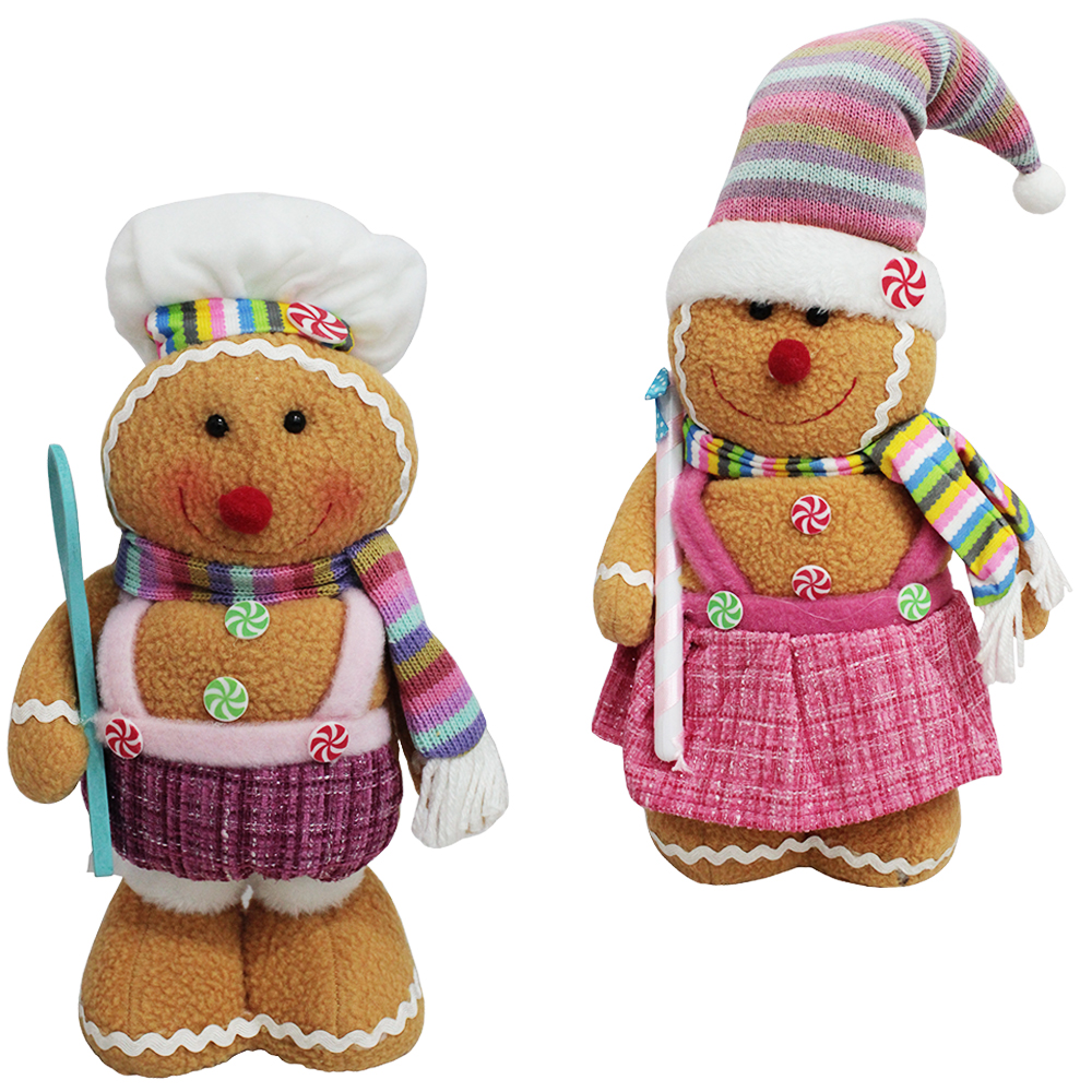 BISCOITO DE GENGIBRE EM PE POSE DE PELUCIA CANDY COLORS 50CM