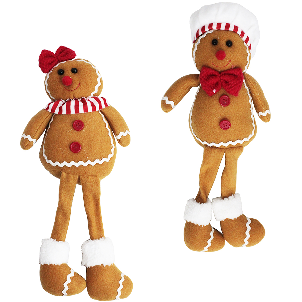 BISCOITO DE GENGIBRE DE PELUCIA COM PERNAS MOLE 40CM