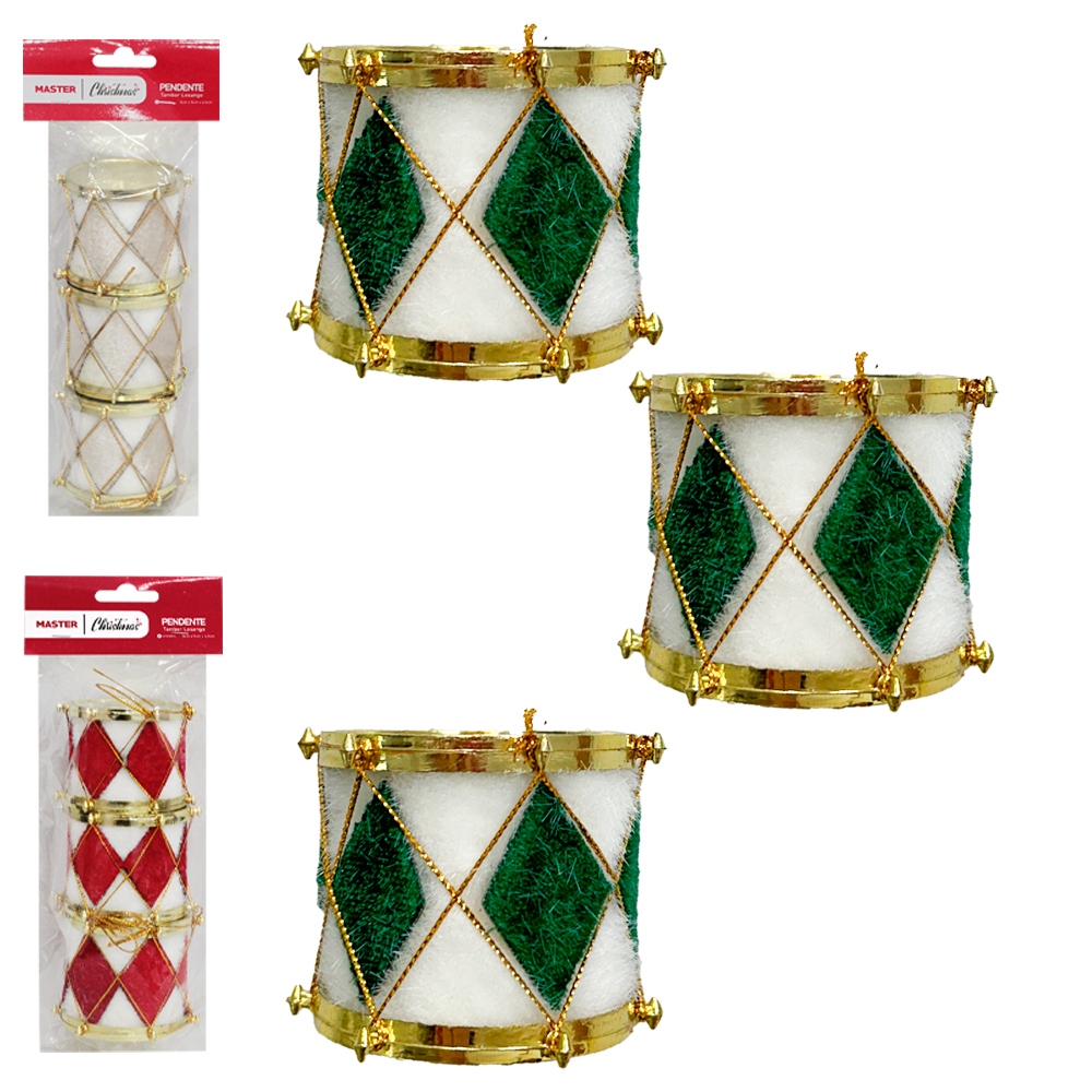 PENDENTE TAMBOR LOSANGO COM 3 PECAS 5X4,5CM DE Ø