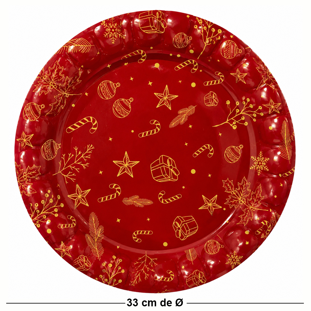 BANDEJA DE PLASTICO REDONDA FIGURAS NATALINA VM 33CM DE Ø