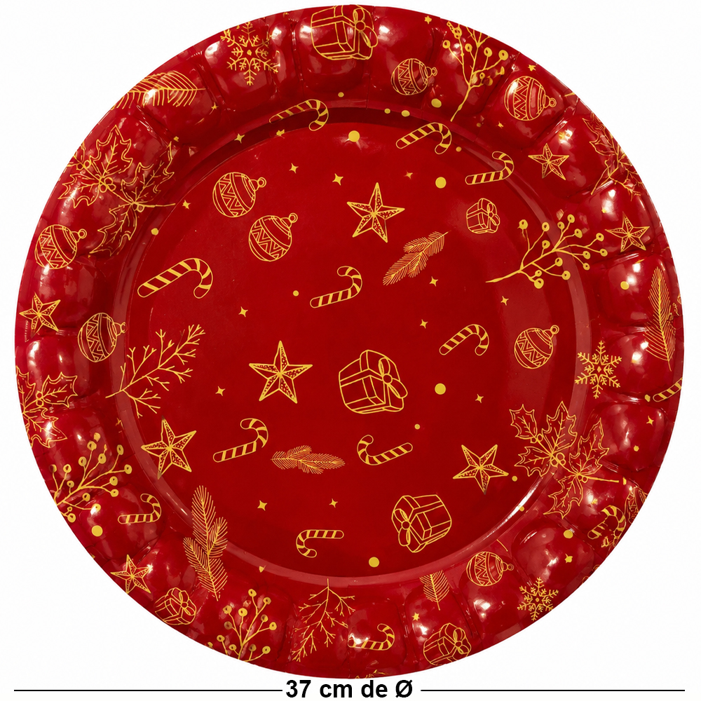 BANDEJA DE PLASTICO REDONDA FIGURAS NATALINA VM 37CM DE Ø 