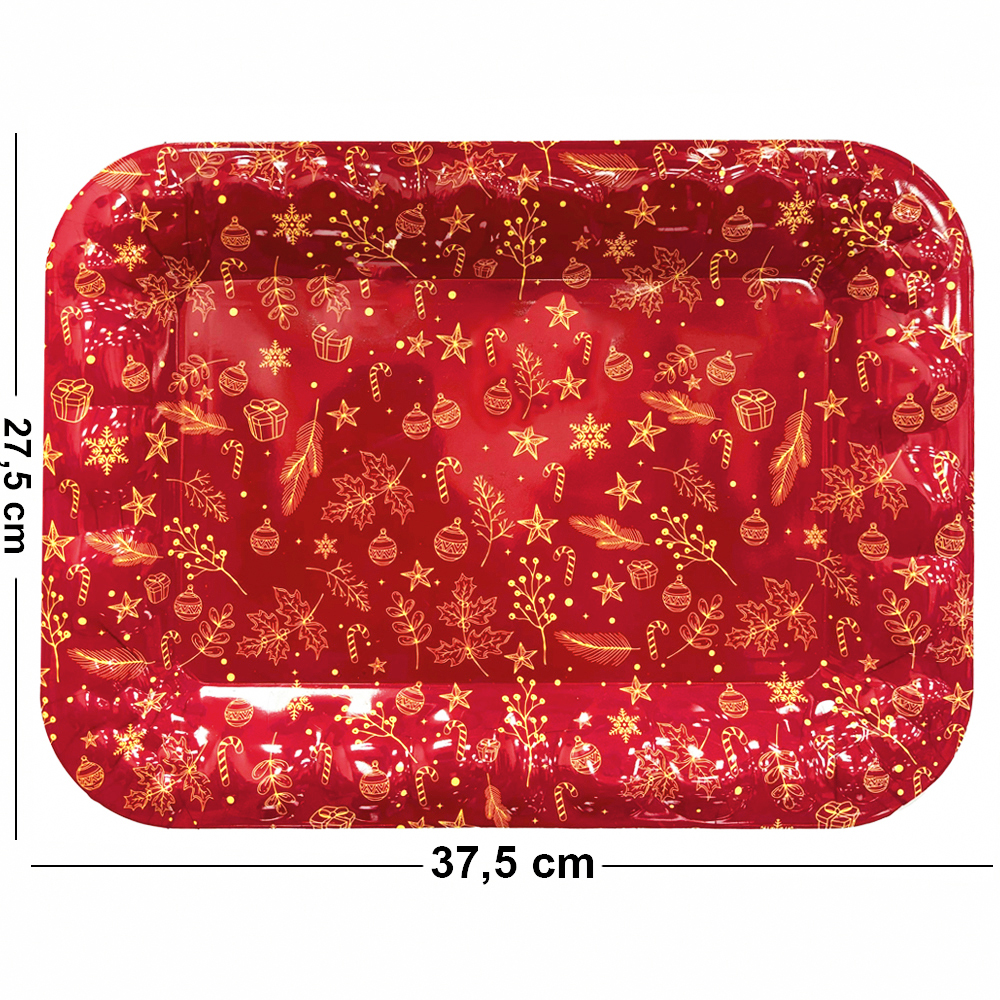 BANDEJA DE PLASTICO RETANGULAR FIGURAS NATALINA VM 37,5X27,5CM
