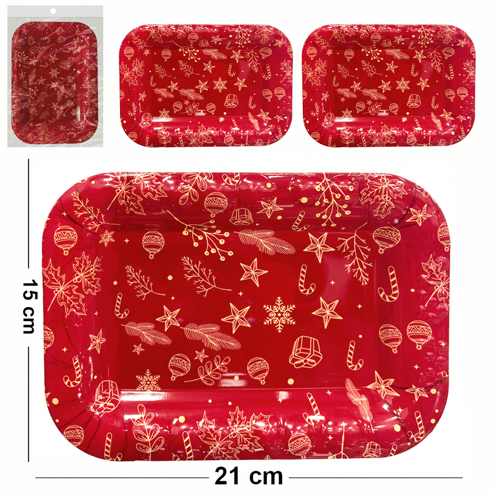 BANDEJA DE PLASTICO RETANGULAR FIGURAS NATALINA VM 21X15CM