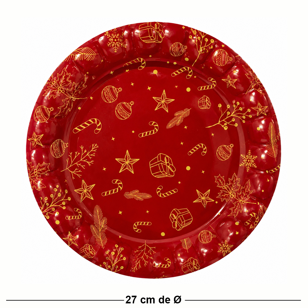 BANDEJA DE PLASTICO REDONDA FIGURAS NATALINA VM 20CM DE Ø