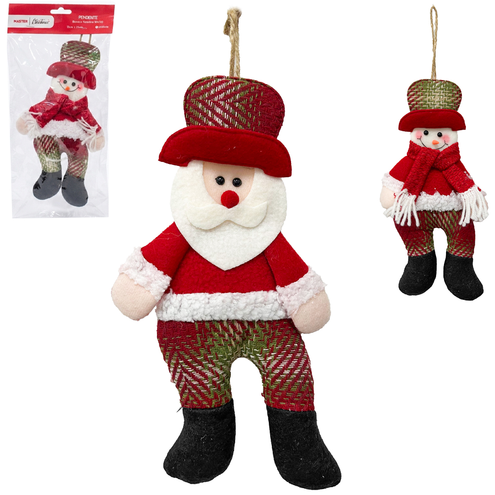 PENDENTE PAPAI NOEL / BONECO DE NEVE VM/XD 27X13CM