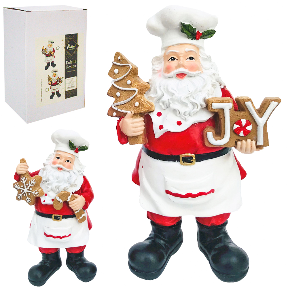 ENFEITE PAPAI NOEL BISCOITO DE RESINA PREMIUM 15,5X9,5X6CM