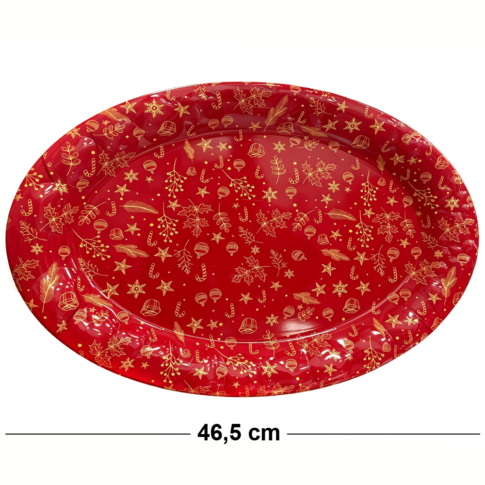 BANDEJA DE PLASTICO OVAL FIGURAS NATALINA VM 46,5X35,5CM