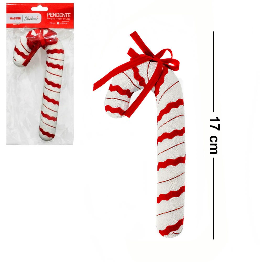 PENDENTE BENGALA ISOPOR COM LACO 17X7,5CM