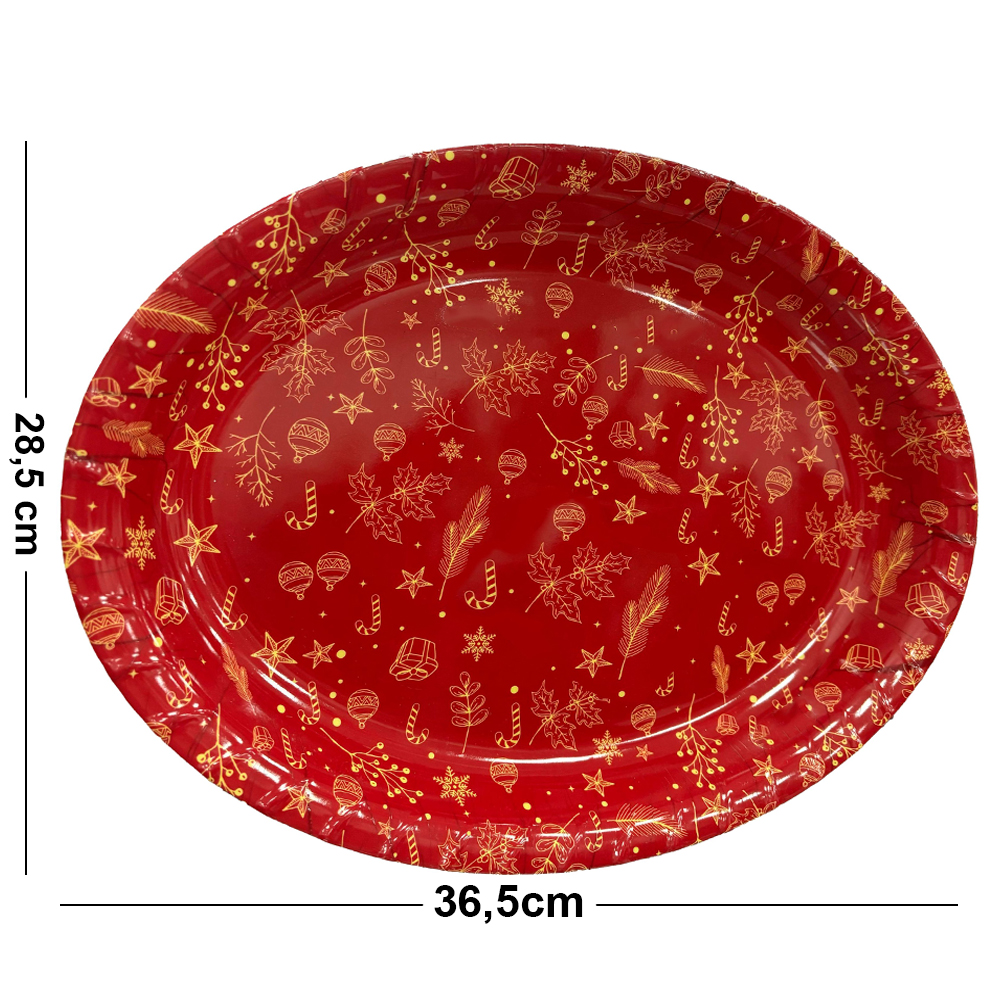 BANDEJA DE PLASTICO OVAL FIGURAS NATALINA VM 36,5X28,5CM