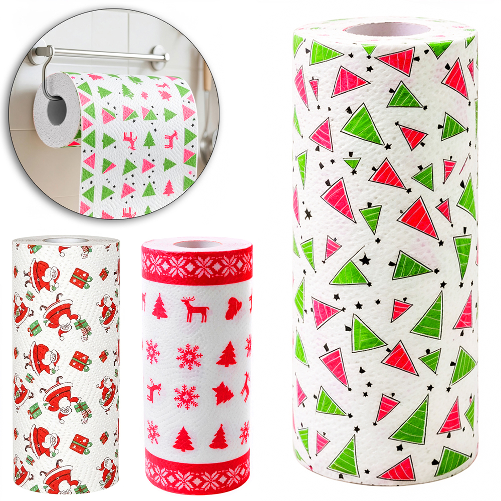 PAPEL TOALHA DE NATAL COM 40 FOLHAS 23X23CM
