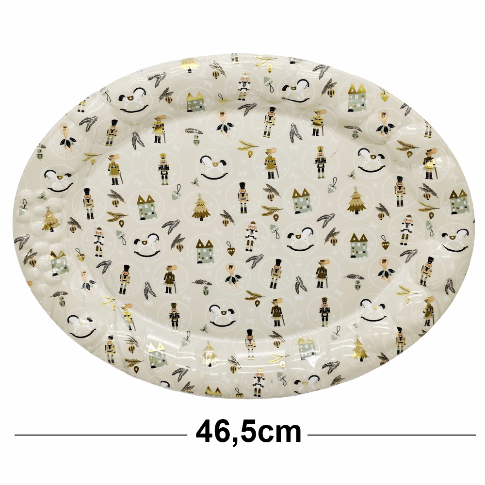 BANDEJA DE PLASTICO OVAL QUEBRA NOZES 46,5X35,5CM