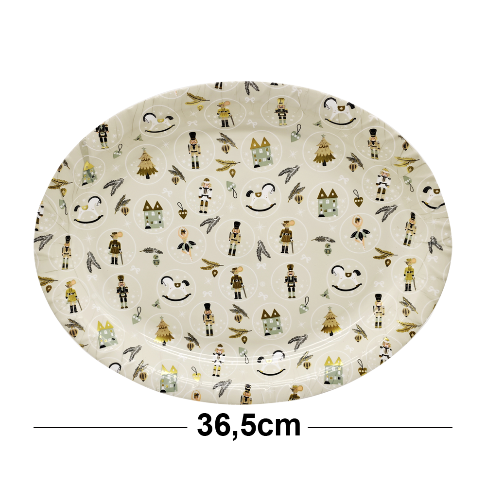 BANDEJA DE PLASTICO OVAL QUEBRA NOZES 36,5X28,5CM