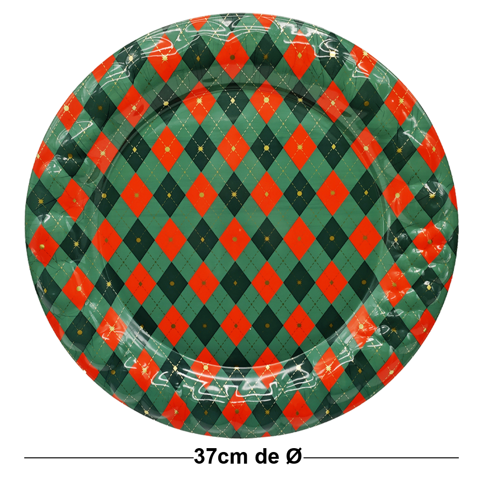 BANDEJA DE PLASTICO REDONDA XADREZ 37CM DE Ø
