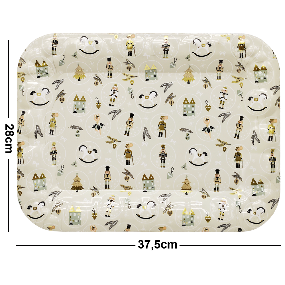 BANDEJA DE PLASTICO RETANGULAR QUBRA NOZES 37,5X28CM