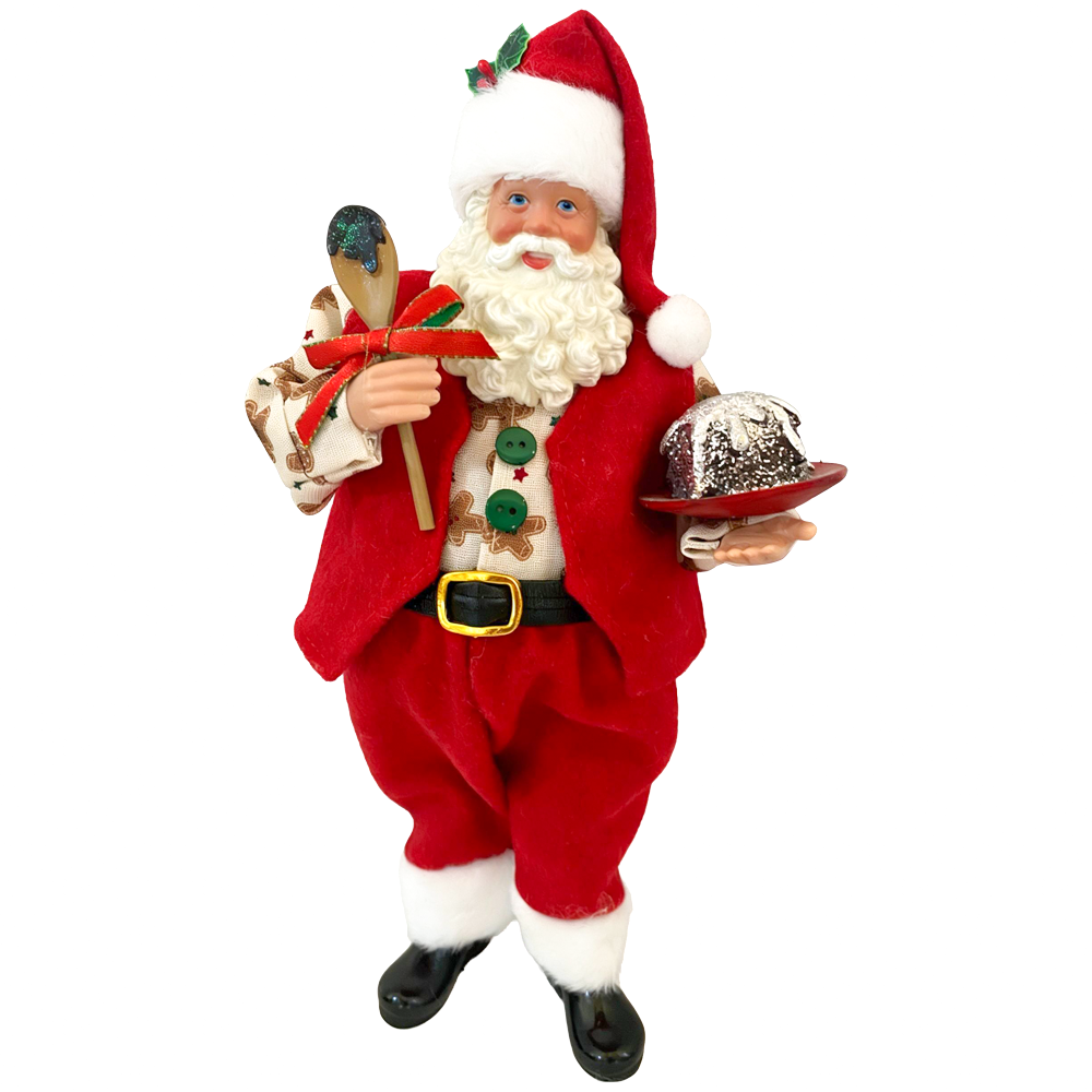 ENFEITE PAPAI NOEL CHEFE DE COZINHA COM BOLO VM 28CM