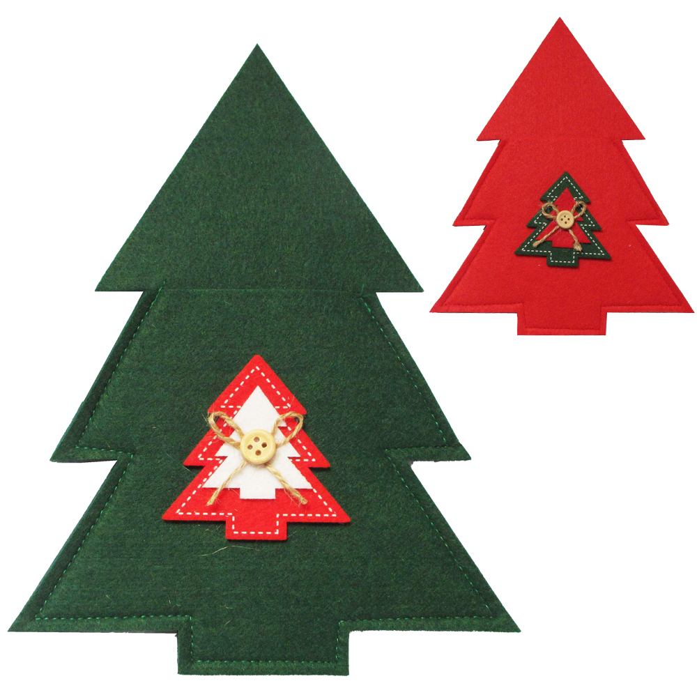 PORTA TALHER DE FELTRO ARVORE DE NATAL 23X18CM