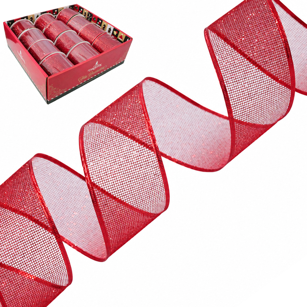 FITA ARAMADO VERMELHO COM GLITTER 6,3X914CM DP PLAY