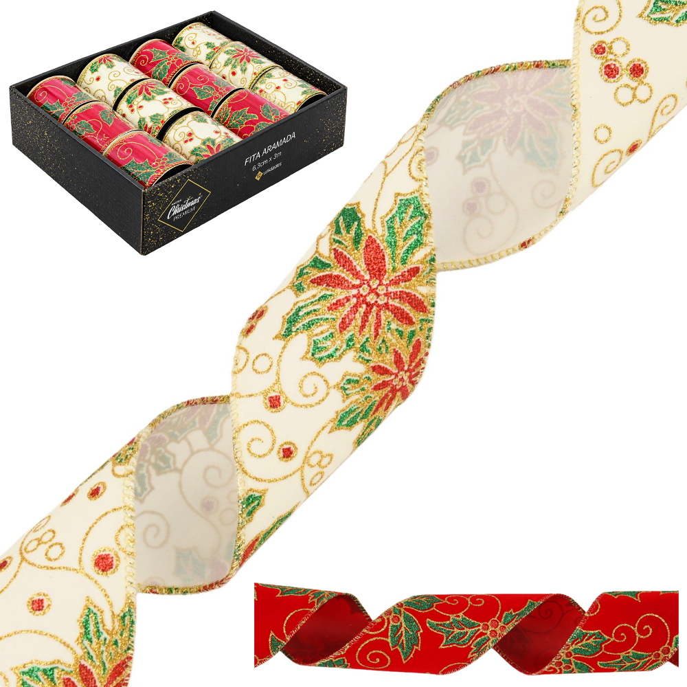 FITA ARAMADO FIGURA NATALINA COM GLITTER PREMIUM 6,3X3MTS DP PLAY