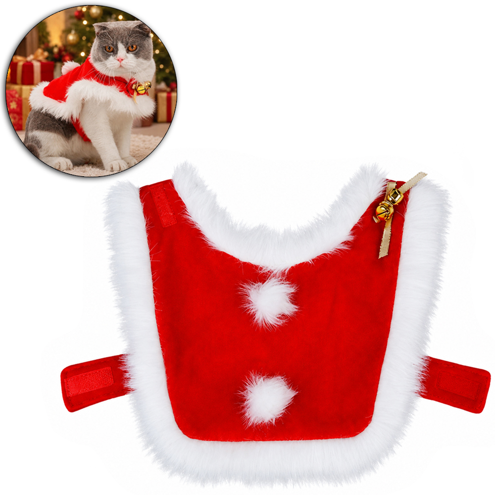 ROUPA PAPAI NOEL COM GUIZO PARA PETS 36X33CM