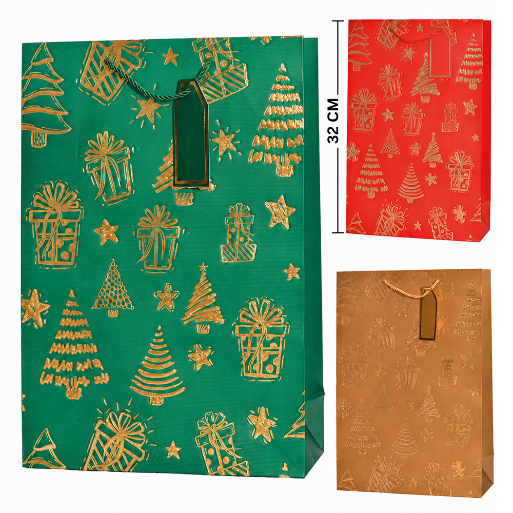 BOLSA SACOLA DE FIBRA DE CELULOSE PARA PRESENTE 32X26X10CM