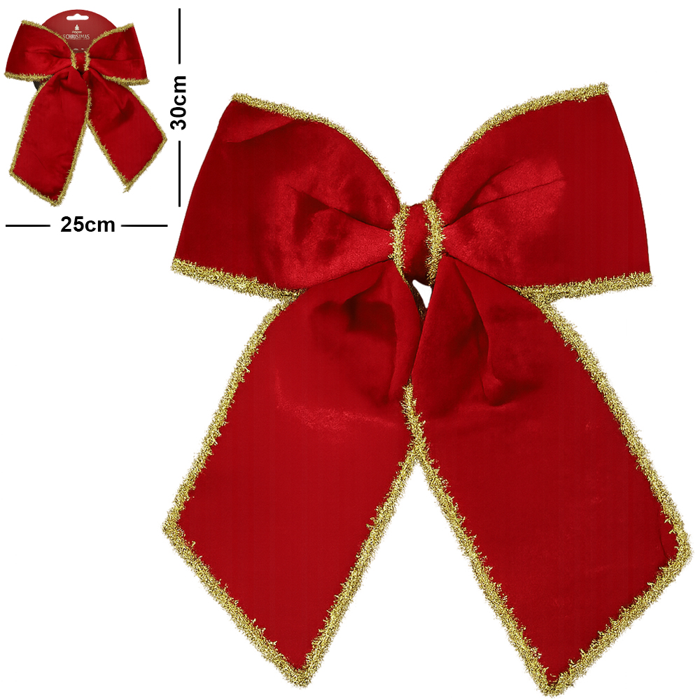 LACO VELUDO VERMELHO COM BORDA DOURADA 30X25CM