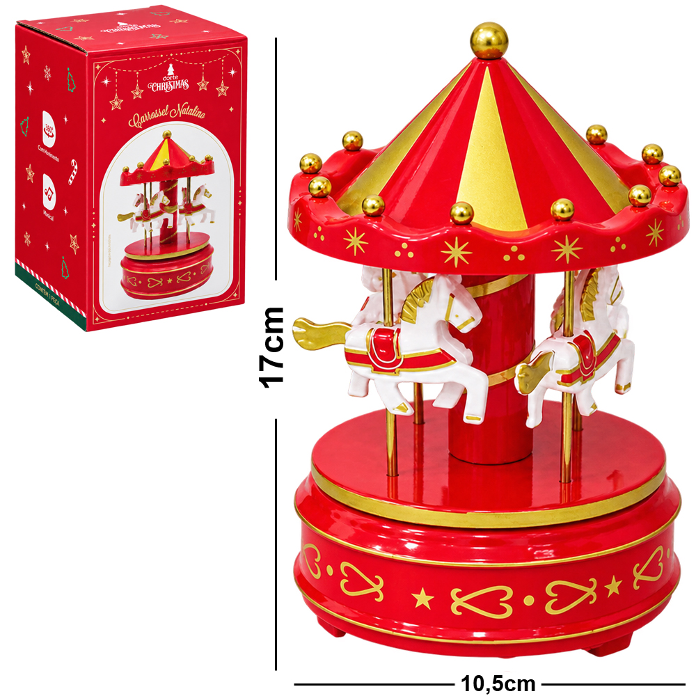 CARROSSEL MUSICAL A CORDA 17X10,5CM DE Ø