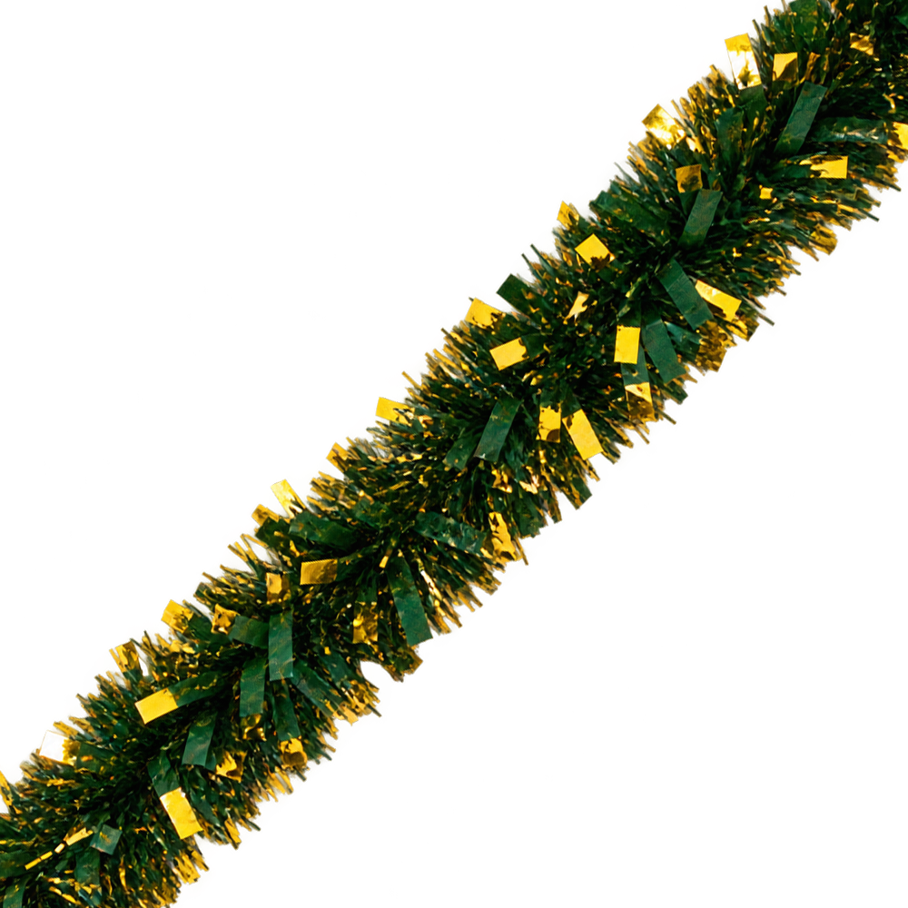 FESTAO VERDE COM DOURADO 6 FITAS LARGA / FINA 11,5X200CM